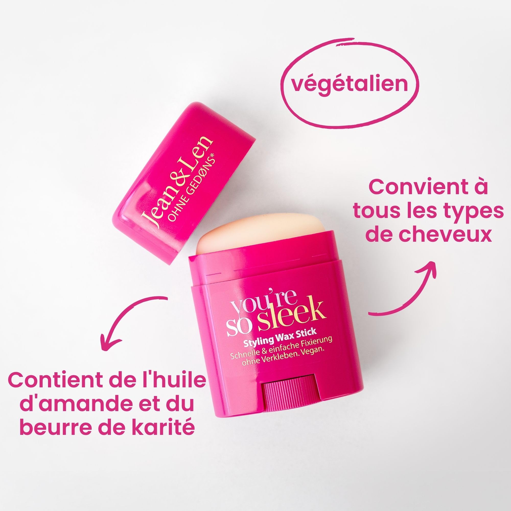 Image secondaire de Cire Coiffante Vegan Jean & Len - Fixation Forte pour Cheveux Sleek