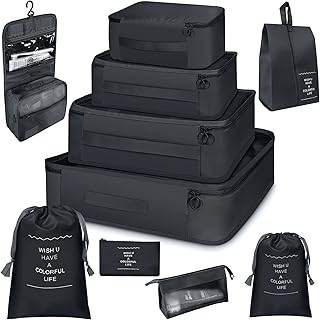 ZFWDSY Packing Cubes Set of 10 for Carry-on Luggage Suitcase Organiser Bag for Travel Essentials