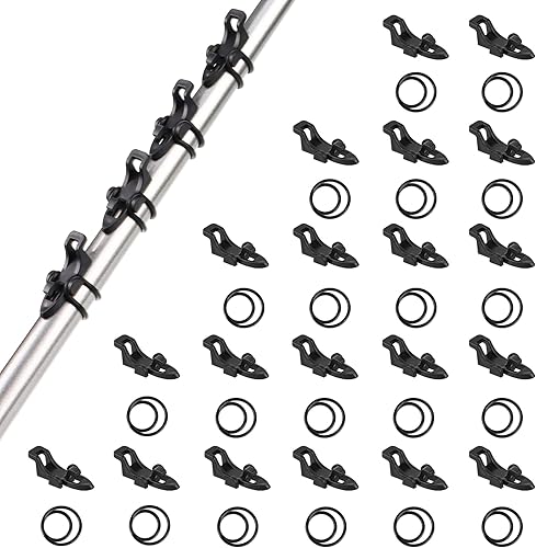 Miniatura 8 de Booms Fishing Gancho para caña de pescar, soporte para cebo de pesca HK1S con anillos de goma de 2 tamaños, 10 juegos o 20 opciones de juegos