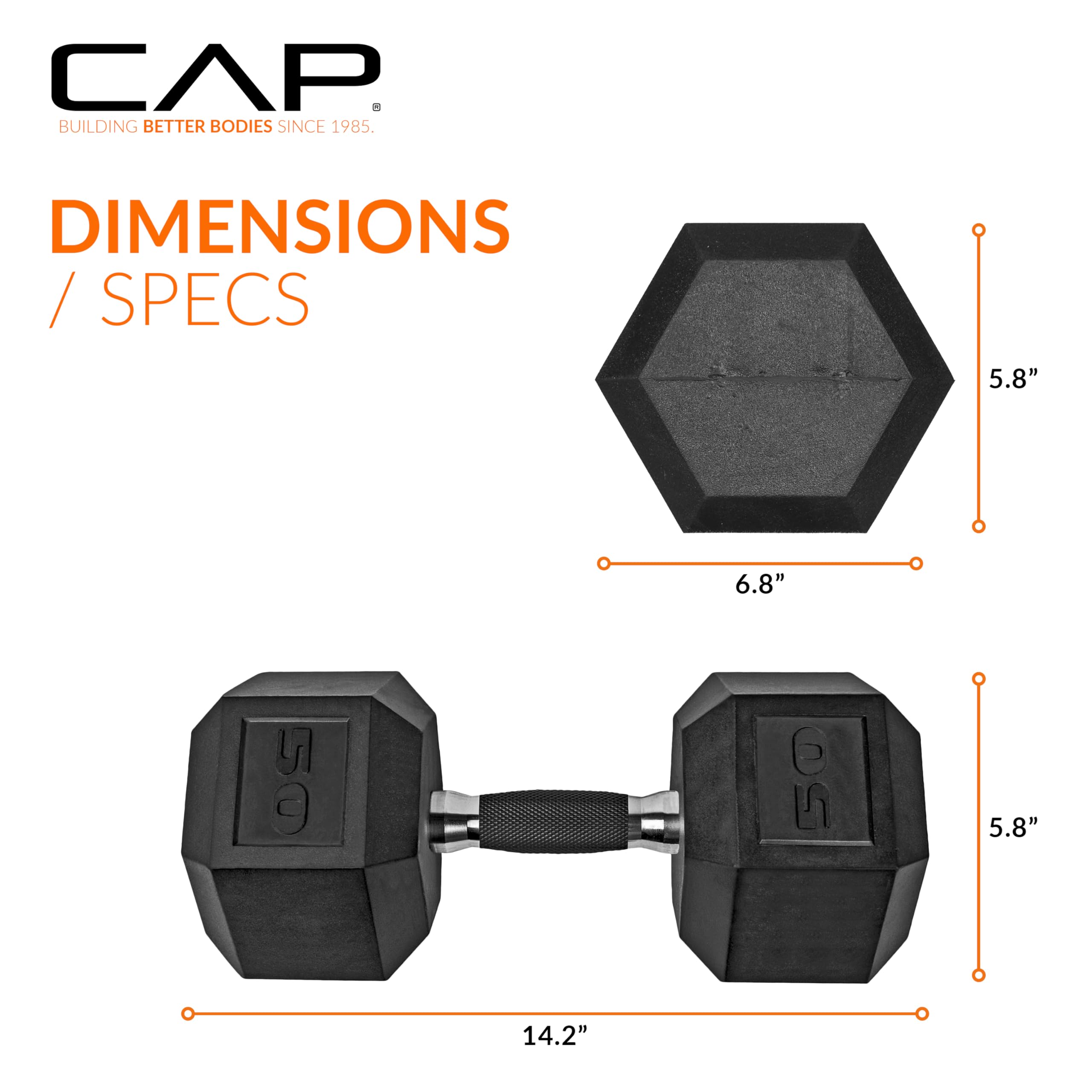 CAP 22,7 kg powlekane hantle zestaw z wygodnym uchwytem, 25 LBx2