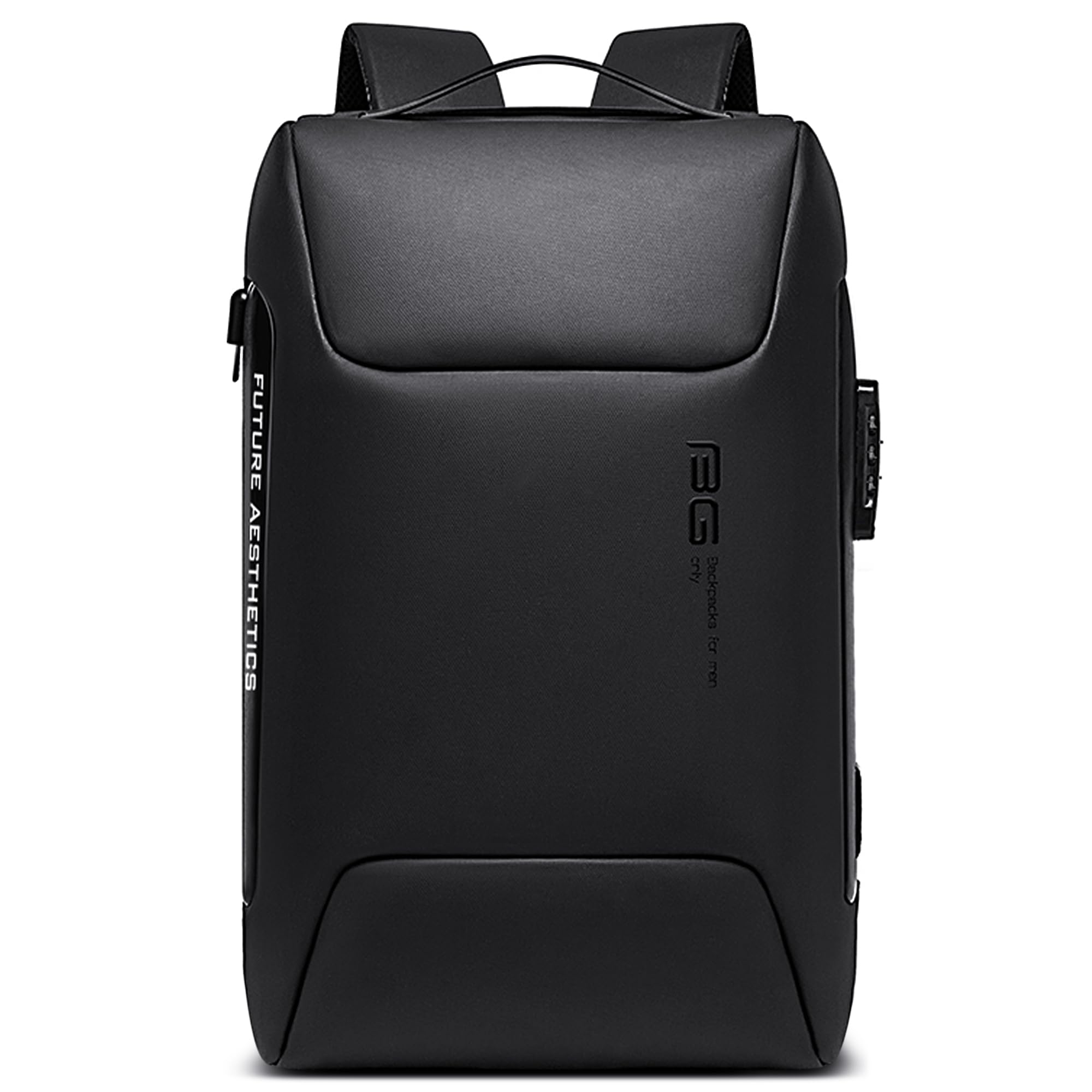 VARLIVOO Moda Uomo Zaino USB Port Parola d'ordine Serratura Antifurto Zainetto 15,6" Laptop Uomo Borse Lavoro Viaggio Scuola Impermeabile Polyester Nero