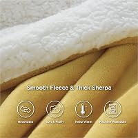 Bedsure Sherpa Kétoldalas Takaró, Extra Puha Flanel Pléd Kanapéra és Ágyra 4