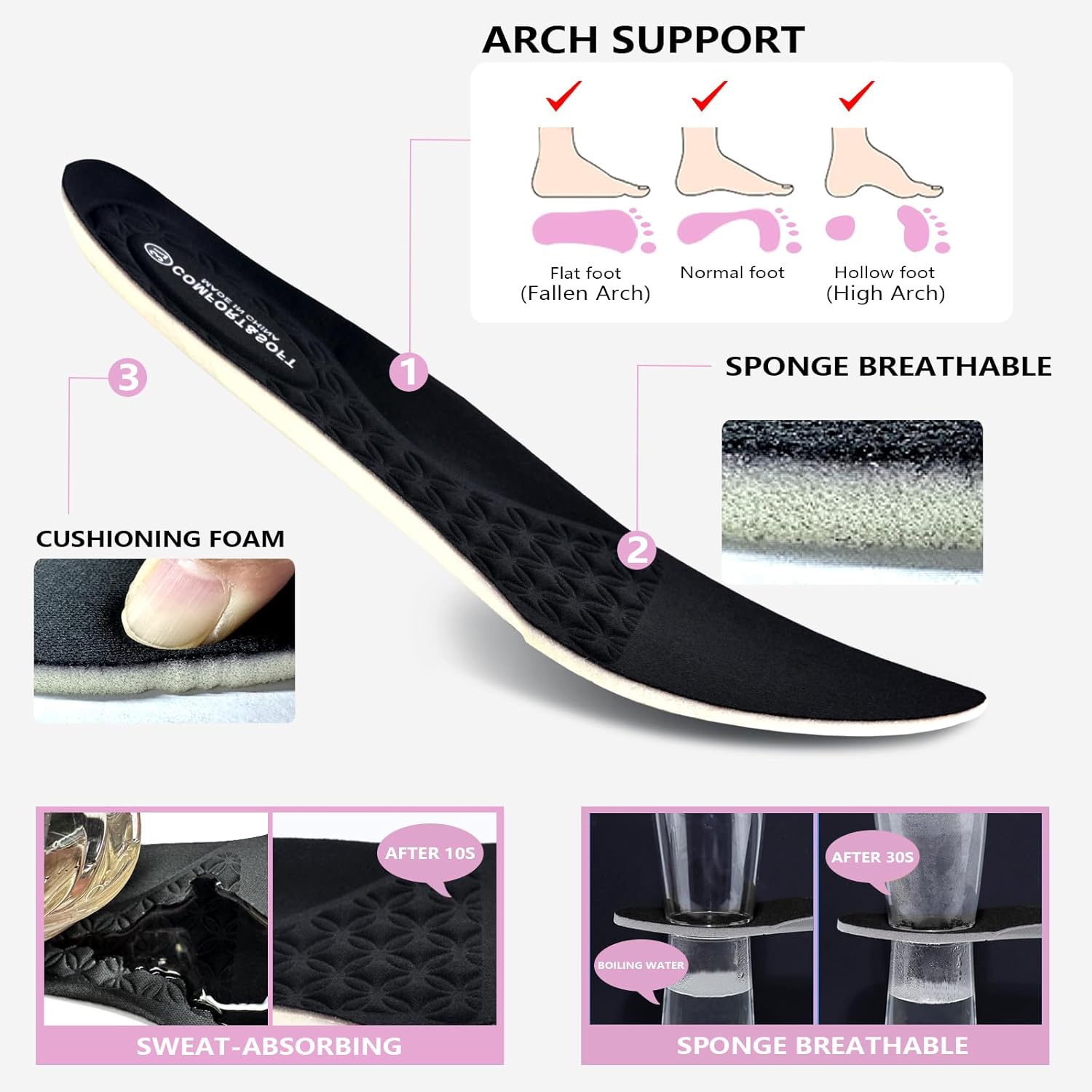 Buyrew Wide Width Flats for Women with Arch Support Plus Size Knit Ballet Work Shoes Wide Toe Box Comfortable for Walking Standing All Day