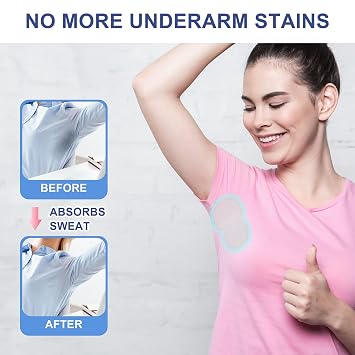 Armpit Sweat Pads,Aoeoun Underarm Sweat Pads for Women and Men [100 Packs],Disposable Premium Absorbent Armpit Underarm Shields,Comfortable Unflavored,Non Visible,Sweat Free Armpit Protection