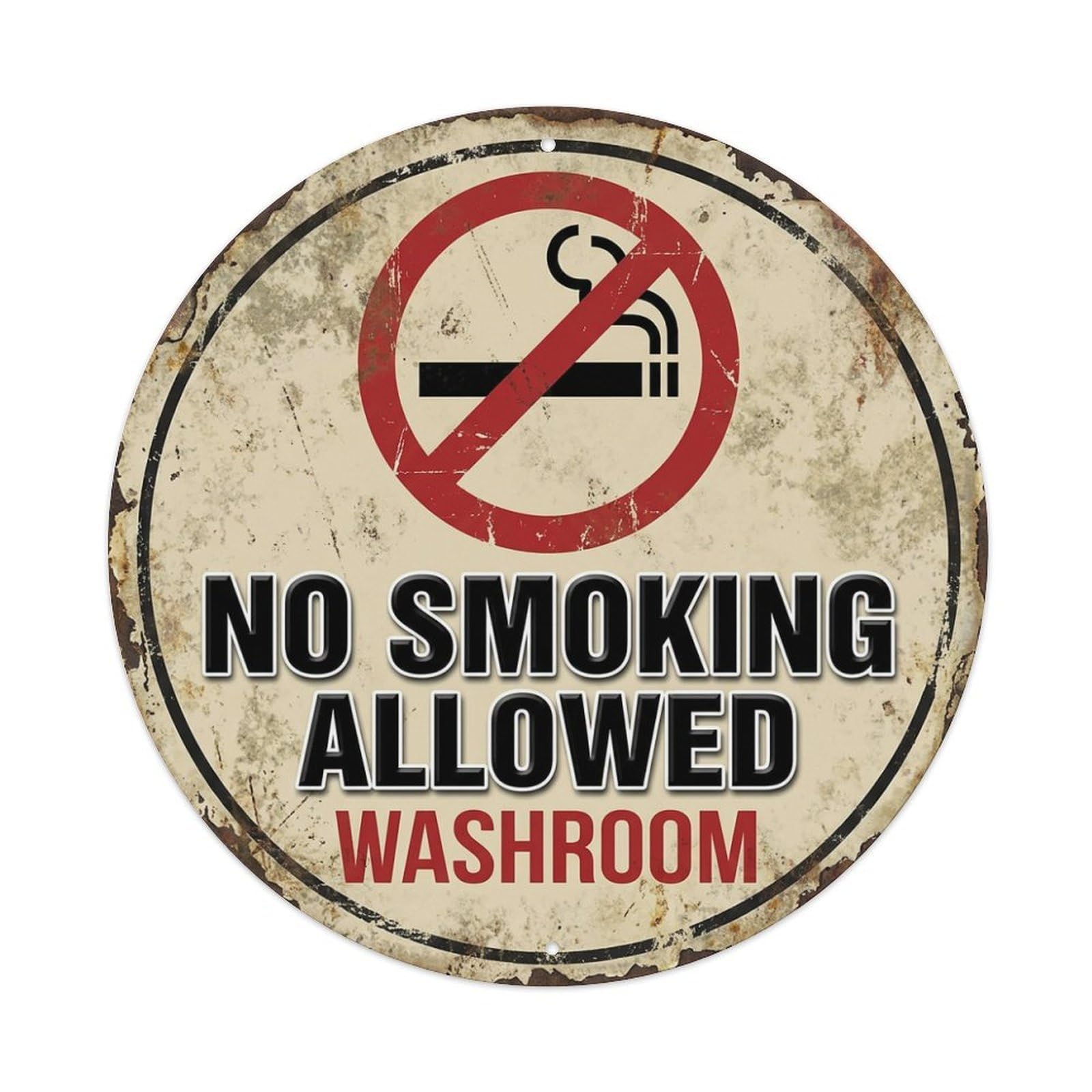 Metal Tin Sign No Smoking Allowed Washroom Warning Sign