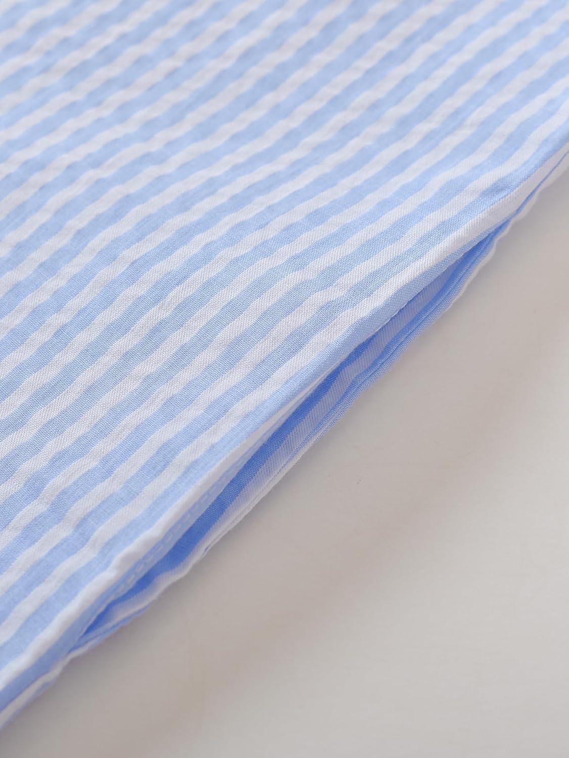 Latuza Women's Cotton Button Down Nightgown Seersucker 3/4 Sleeve Nightshirt