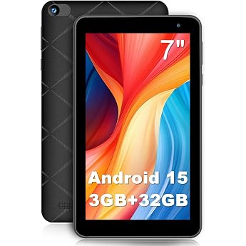 PRITOM Tablet, 7-inch Wi-Fi Model, Android 15, 8GB + 32GB, IPS Display, 5GHz, Wi-Fi 6, E-Book, Manga, Video Watching, No GPS,
