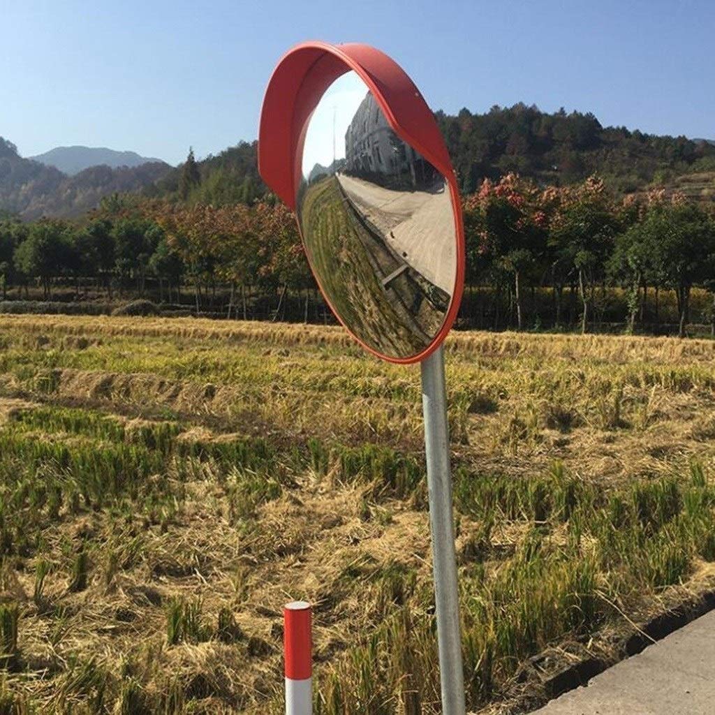 SBTXHJWCGLD Espejo Circular de Seguridad de fábrica, Bola de Espejo roja Espejo de plástico Plástico Rojo Diámetro: 30-100 CM (Tamaño: 100 CM)