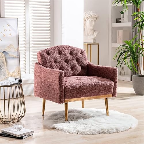 Miniatura 3 de WYKDD - Silla cómoda tapizada para sofá individual con respaldo, patas de metal cónicas sólidas para sala de estar, dormitorio, oficina