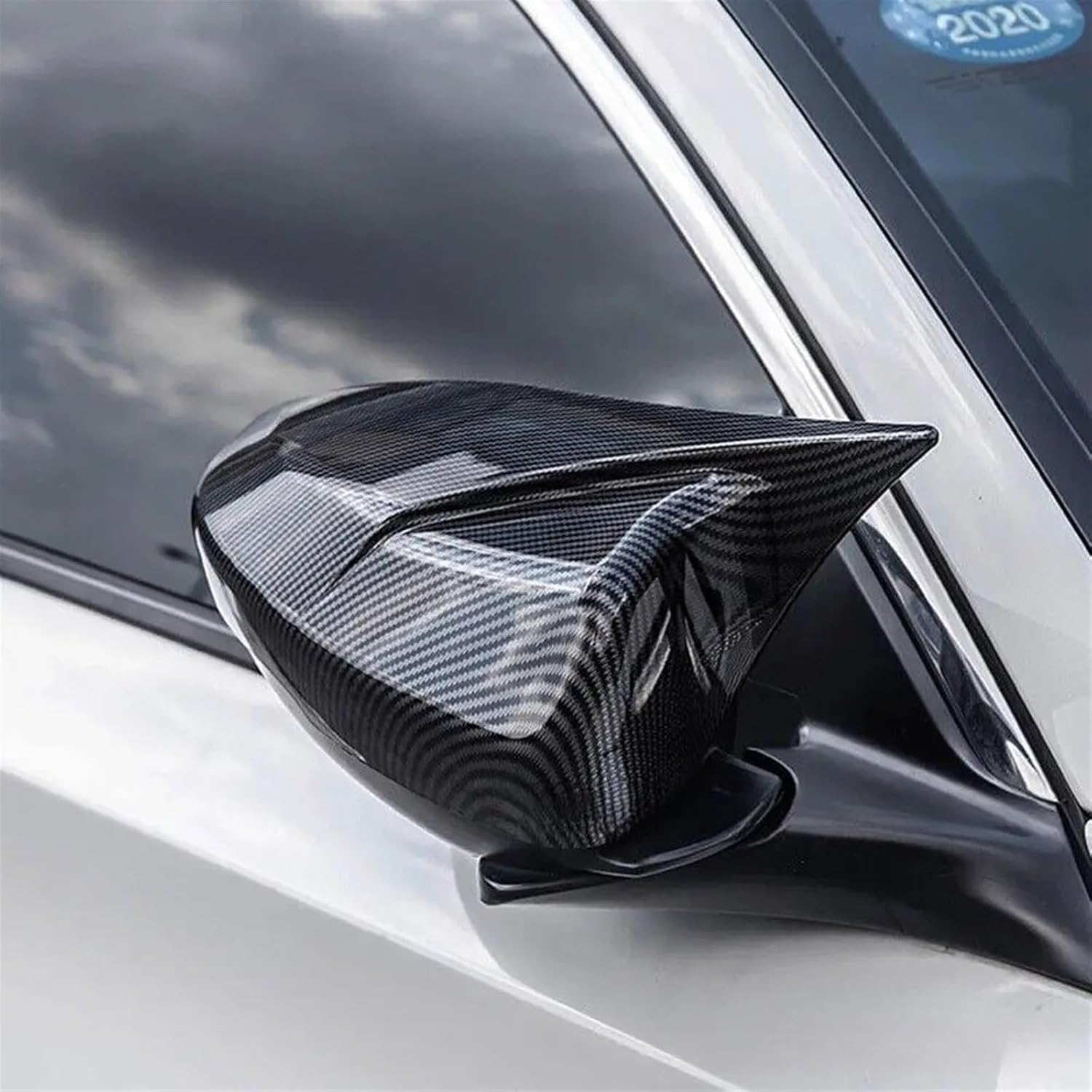 Compatible For Accord 10th 2018-2023 Car Rearview Side Mirror Cover Wing Cap Exterior Sticker Door Rear View Case Trim Carbon Fiber (Color : Gloss Black)