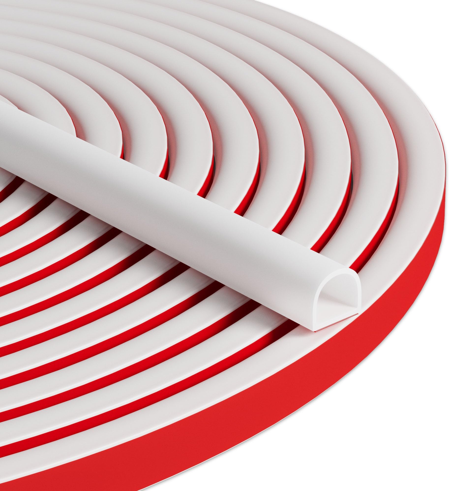 20FT Weather Stripping Door Seal - Self Adhesive Weather Insulation Strip Weatherstripping Silicone D Shaped Seal Strip Door Frame Gap Filler/Window Soundproofing