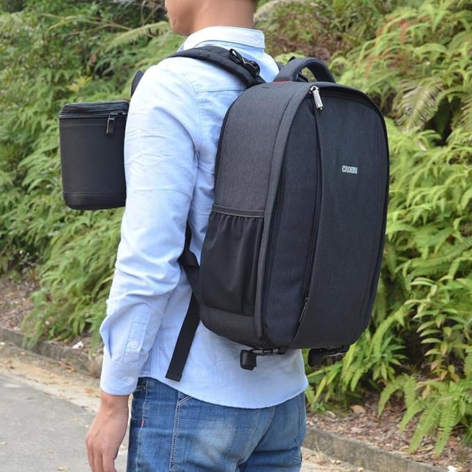 Mochila profesional para cámara DSLR CADeN con puerto USB miniatura 2