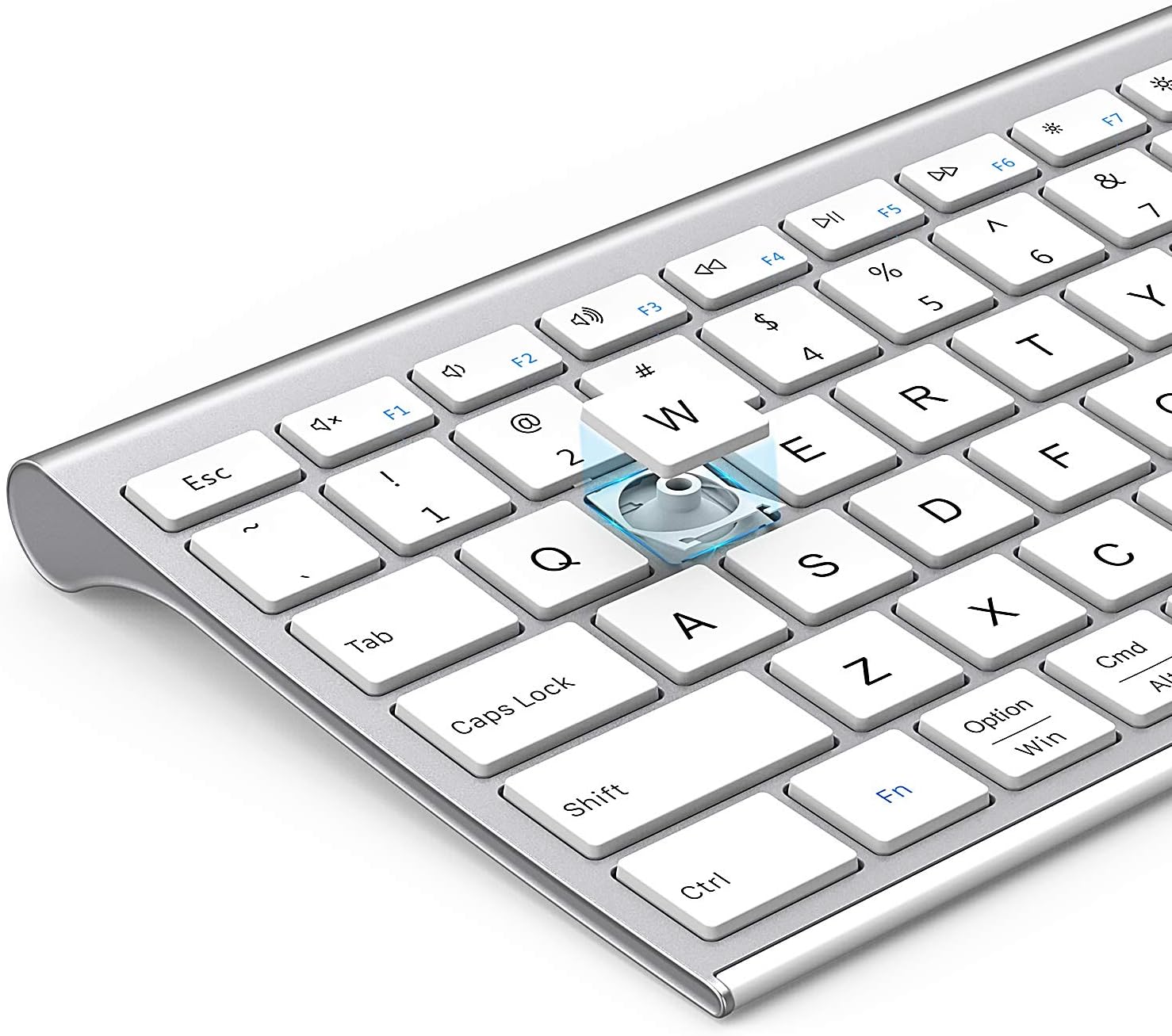 Keyboard key with scissor mechanism