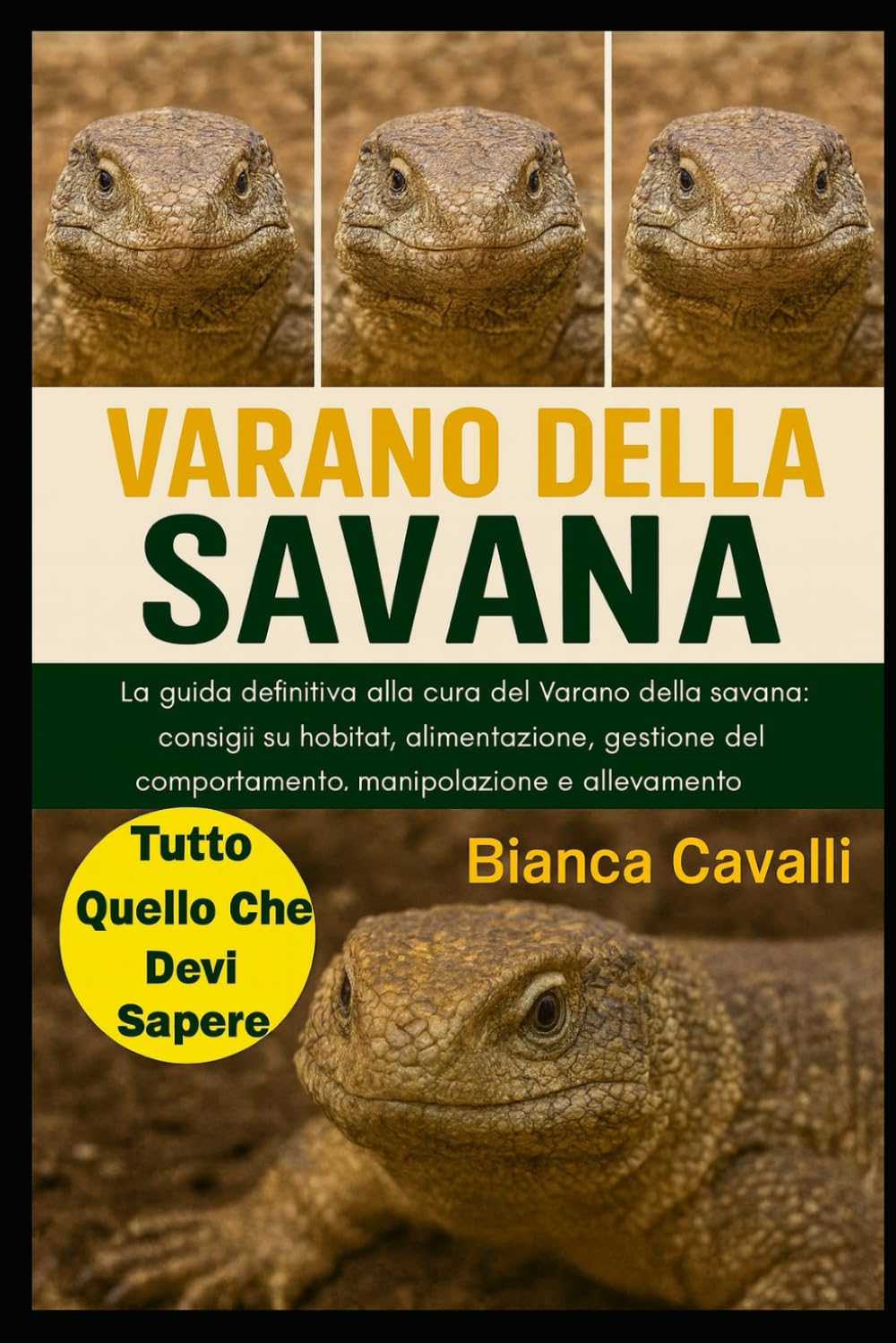 VARANO DELLA SAVANA: La guida definitiva alla cura del Varano della savana: consigli su habitat, alimentazione, gestione del comportamento, manipolazione e allevamento
