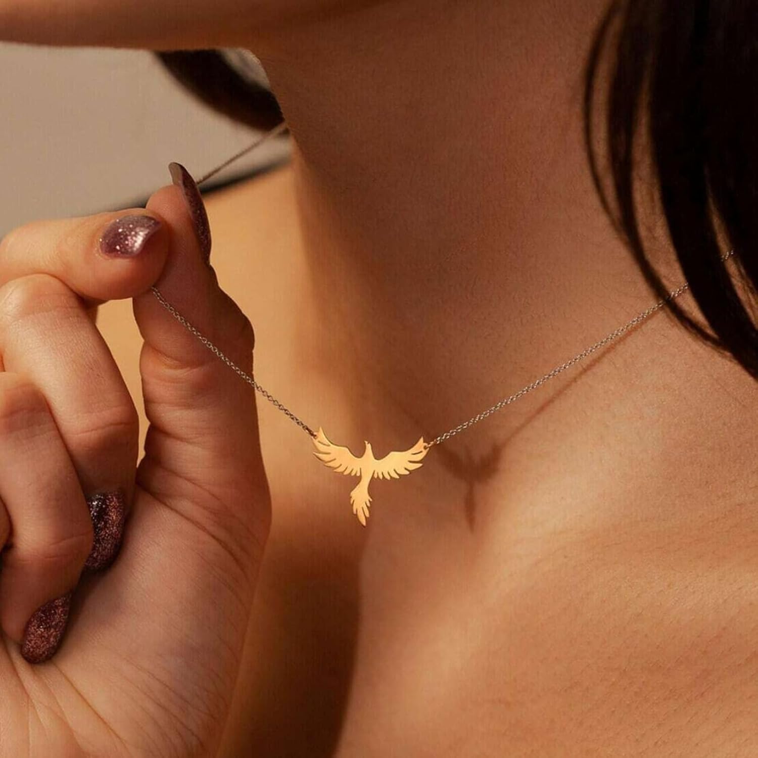 Phoenix Necklace for Women Phoenix Wings Necklace Gold Bird Pendant Elegant Jewelry Graduation Back to School Birthday Gifts for Her - Image 2