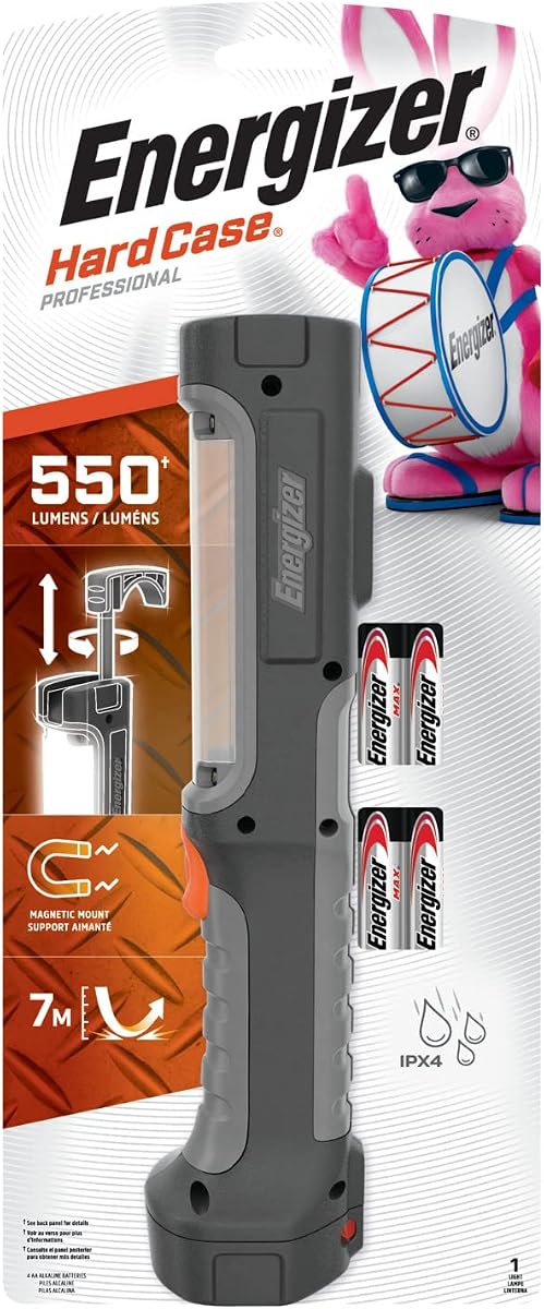 HC-550 LED Flashlight, Water Resistant LED Magnetic Work Light, Flash Light with AA Batteries Included, Pack of 2