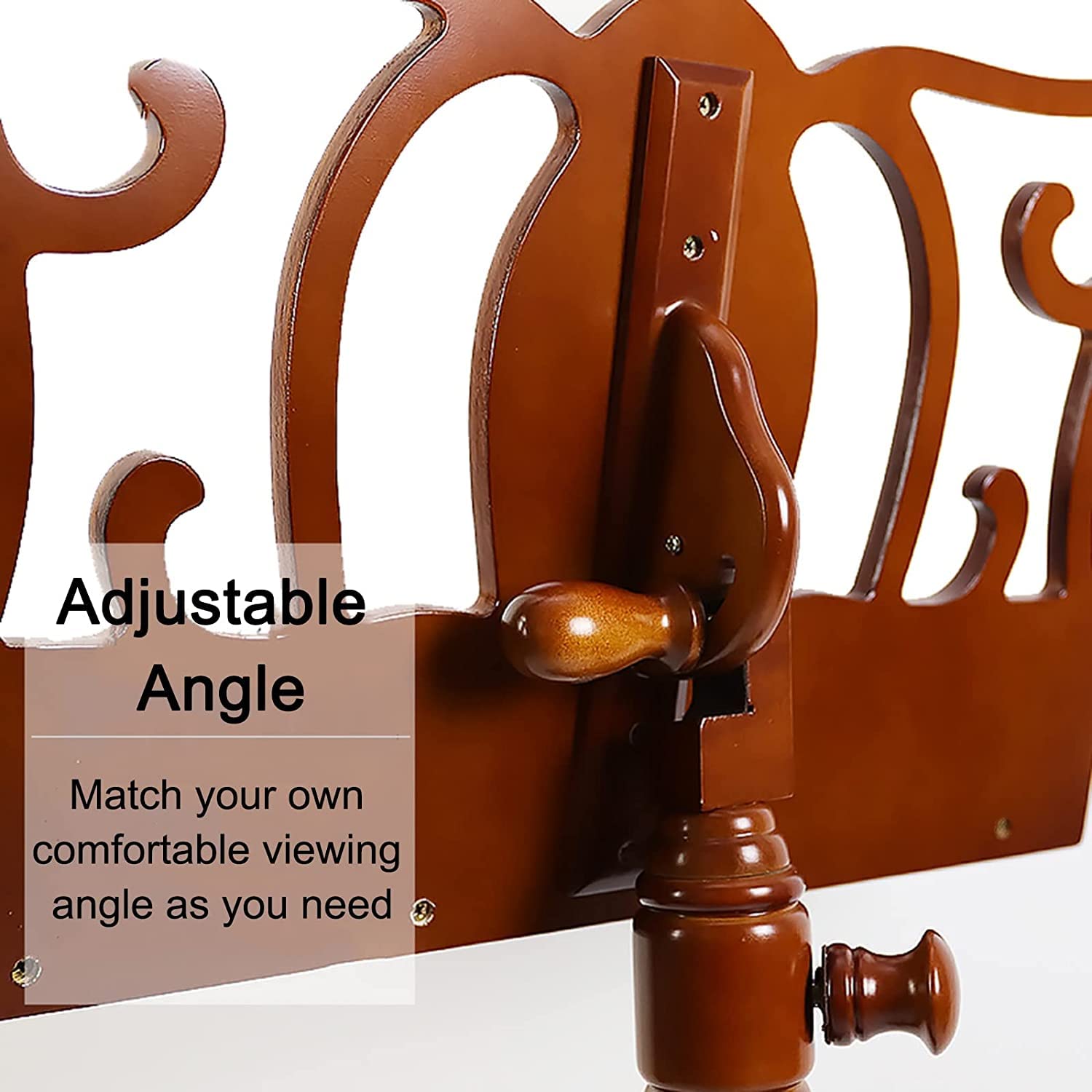 Atril Musica Soportes de música Soporte de música de Madera Pesada Soportes de partituras de ángulo Ajustable Trípode Estable para Soporte de Libro de Estudio de Concierto Portátil