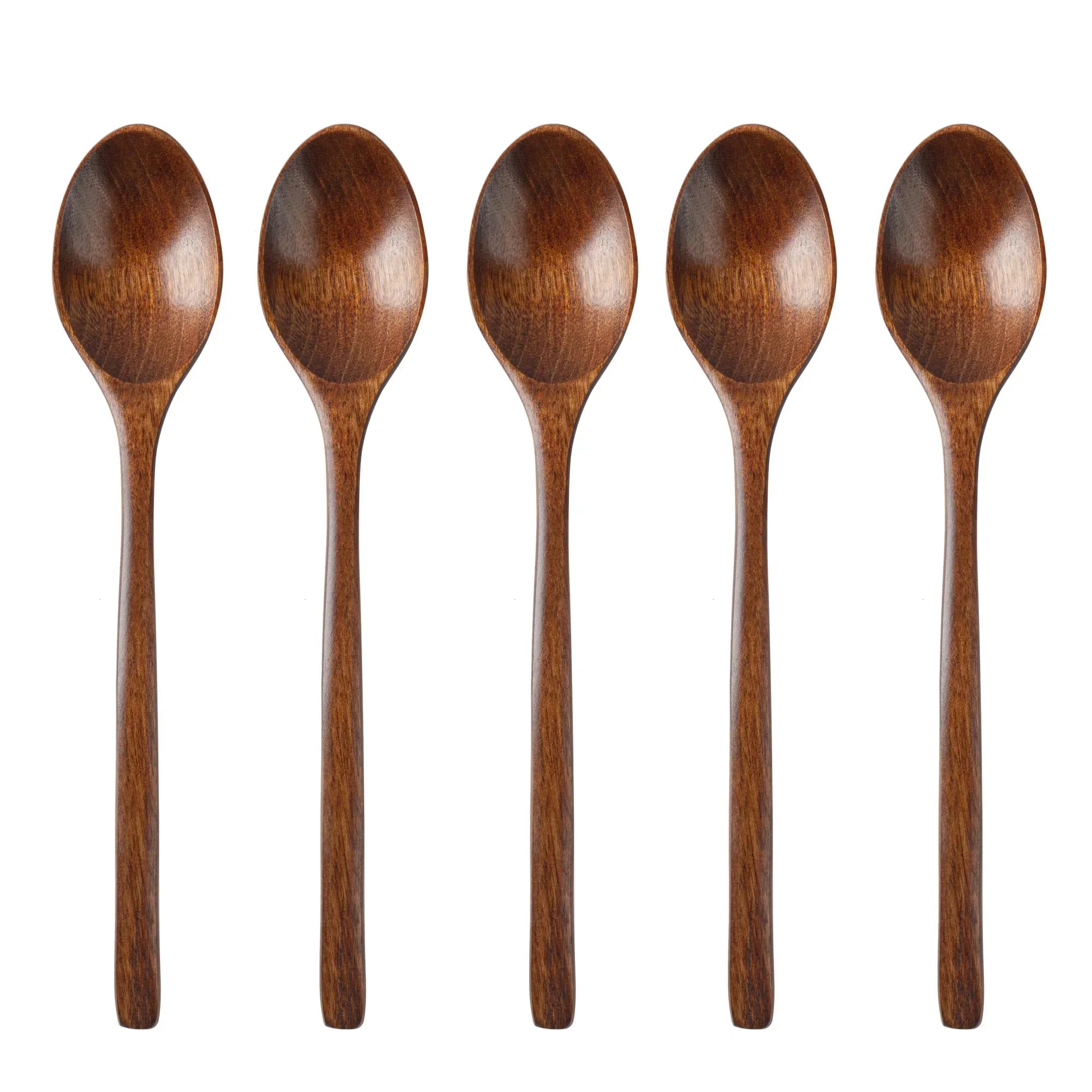 5 Pezzi Cucchiaio In Legno Zuppa e Forchetta Eco Friendly Prodotti Da Tavola Naturale Ellisse Mestolo Set s per Cucinare 5PCS Cucchiaio