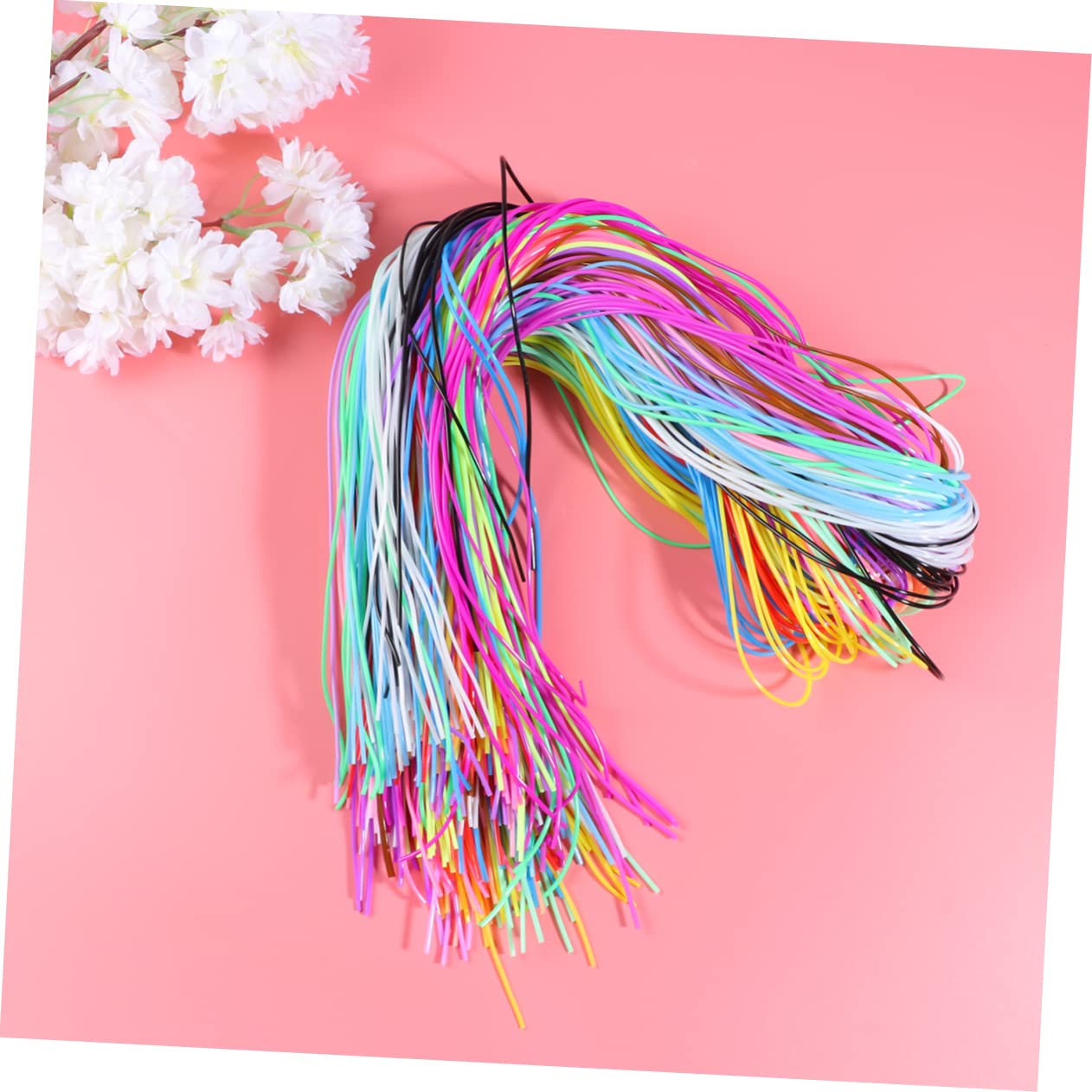 NUOBESTY PVC Kordel als Schnur für Ketten 2 Beutel À 400 Stück Bunt für Armbänder Schlüsselringe und Bastelarbeiten Zufällige Farbe
