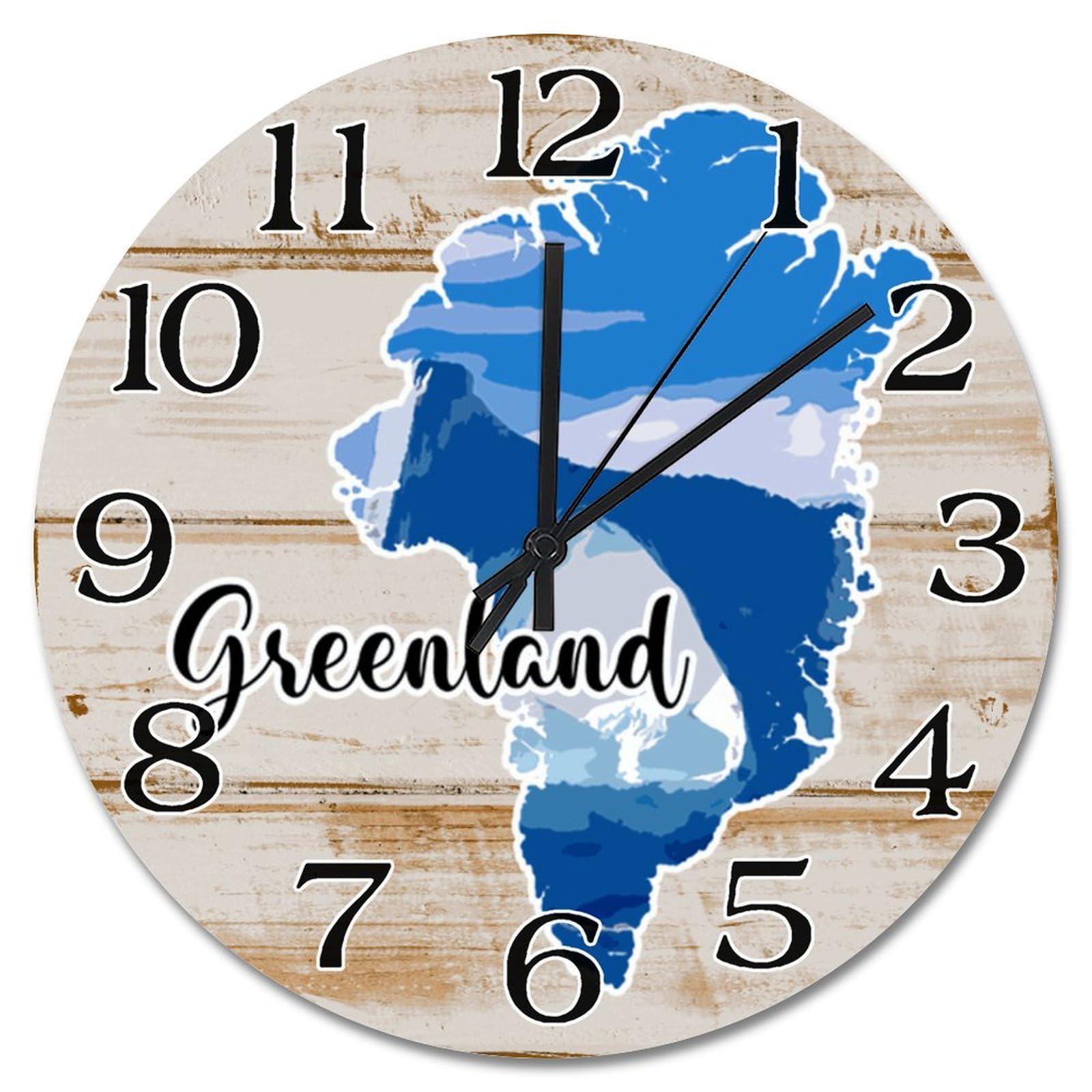 Horloge murale Groenland 30,5 cm silencieuse avec décor paysage