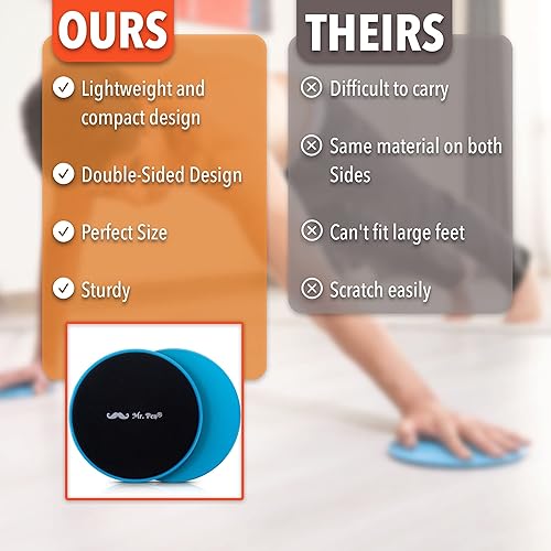 Miniatura 6 de Mr. Pen Deslizadores centrales para entrenar  Paquete de 2 discos deslizantes de entrenamiento de doble cara