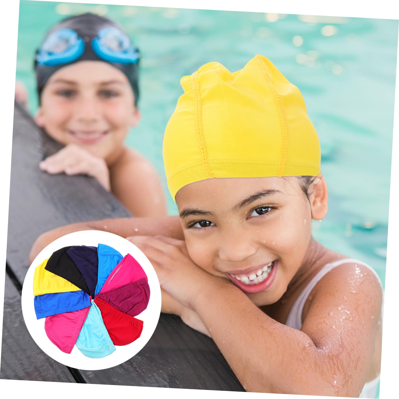 POPETPOP 50 Pièces Bonnet De Bain Bonnet De Bain Imperméable Bonnets De Unisexes Adulte Bonnets De pour Enfants Maillot De Couvre-Chef De Nager Nylon