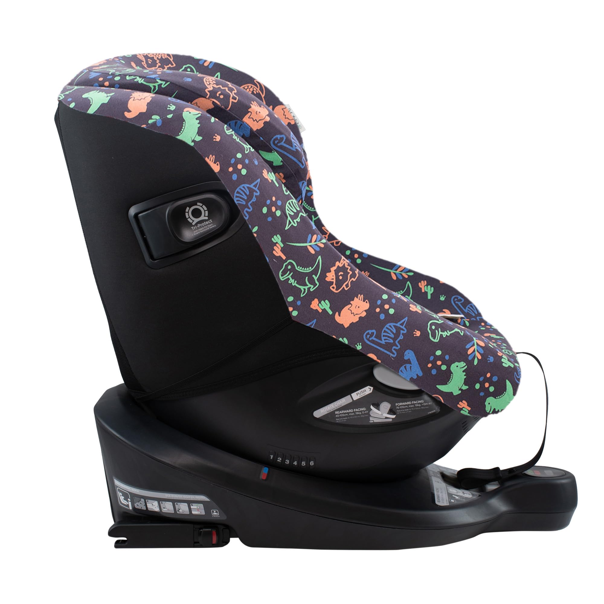 JYOKO Kids Funda de algodón Compatible con Joie I-Spin 360 y Joie I-Safe (Happy Dino)
