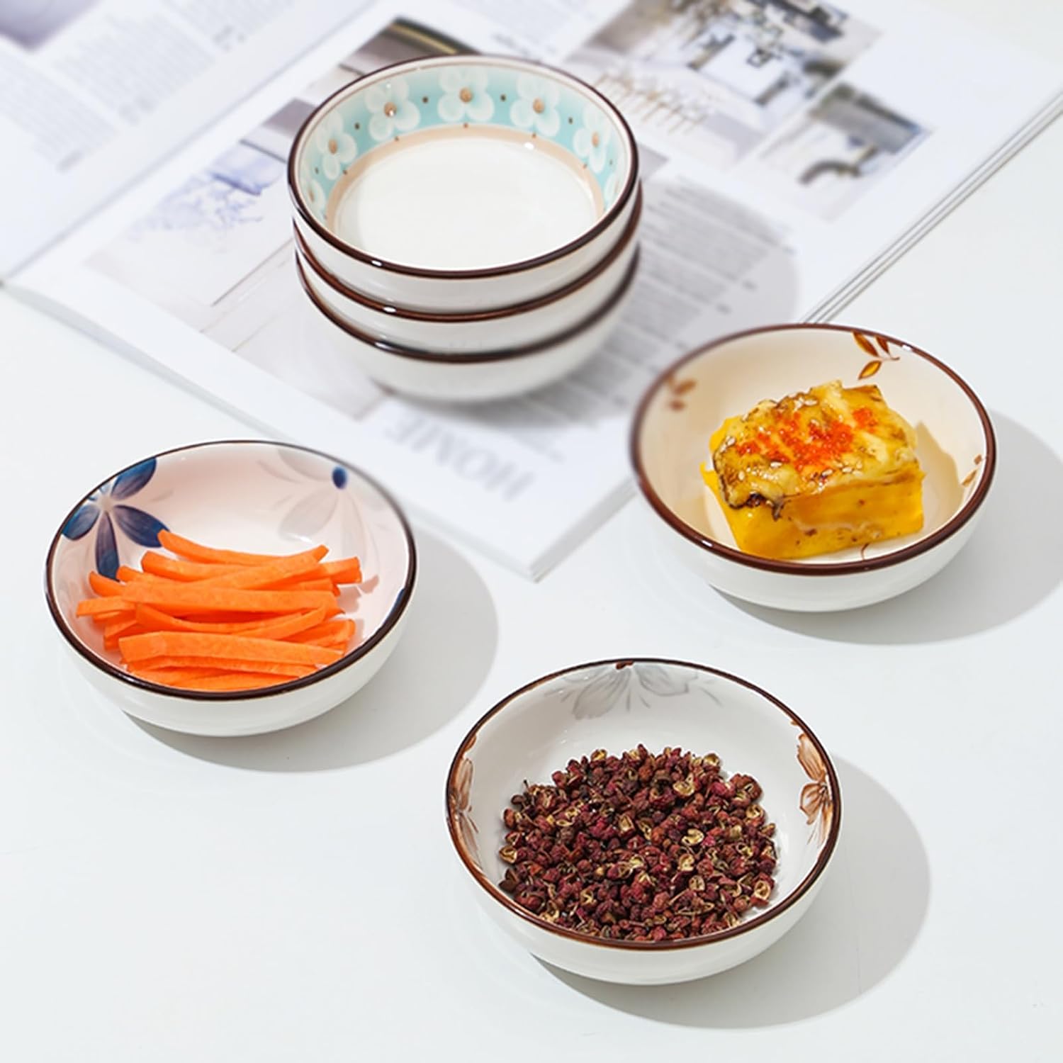 Bowl for Sauce Plates Suitable for Serving Desserts Salads Cream Sushi Sauces Snacks and Soy Sauce