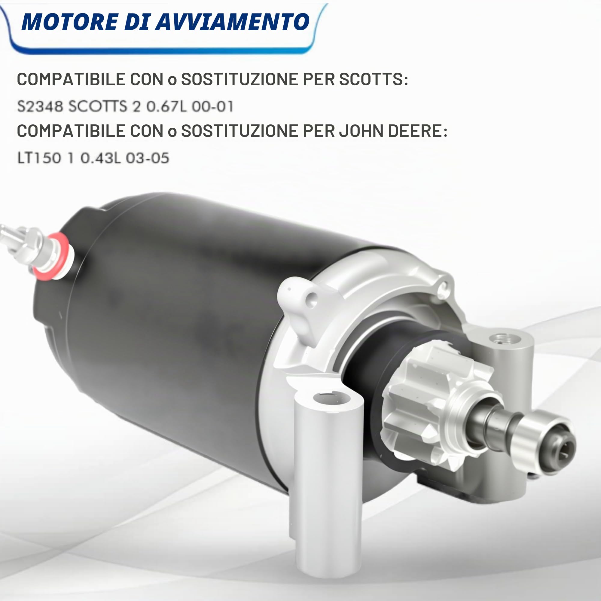 Motorino di avviamento compatibile con John Deere Scotts Kohler 15-23 HP Sabre AM130407, AM132818, 25-098-04, 25-098-05, 25-098-06,25-098