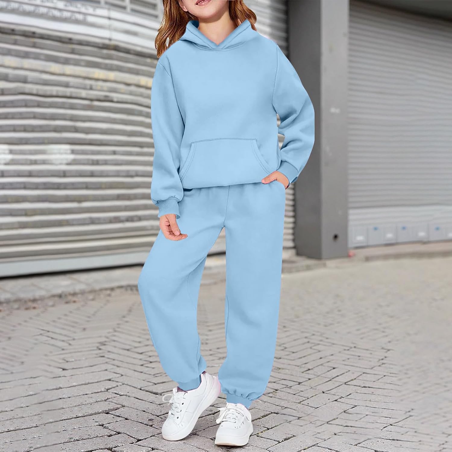 Girls Boys 2 Piece Outfits Sweatsuit Pullover Hoodie Sweatshirt and Sweatpants Tracksuit Athletic Jogger Sets Kids Sportswear