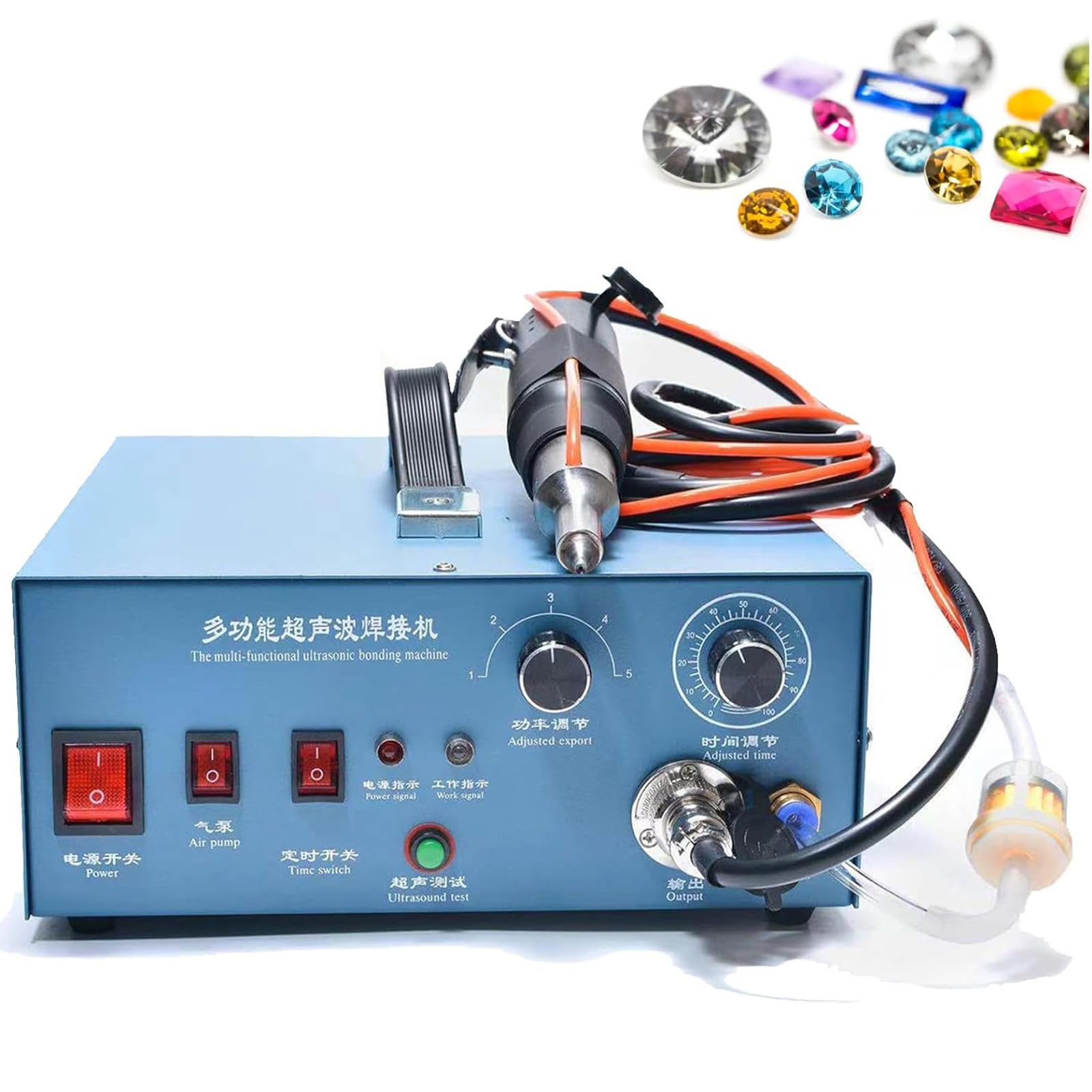 HTDRE Hot Fix Rhinestone Setting Machine, 500W Bling Applicator with Timer & Air Pump, No Glue Needed for DIY Fabric Decoration