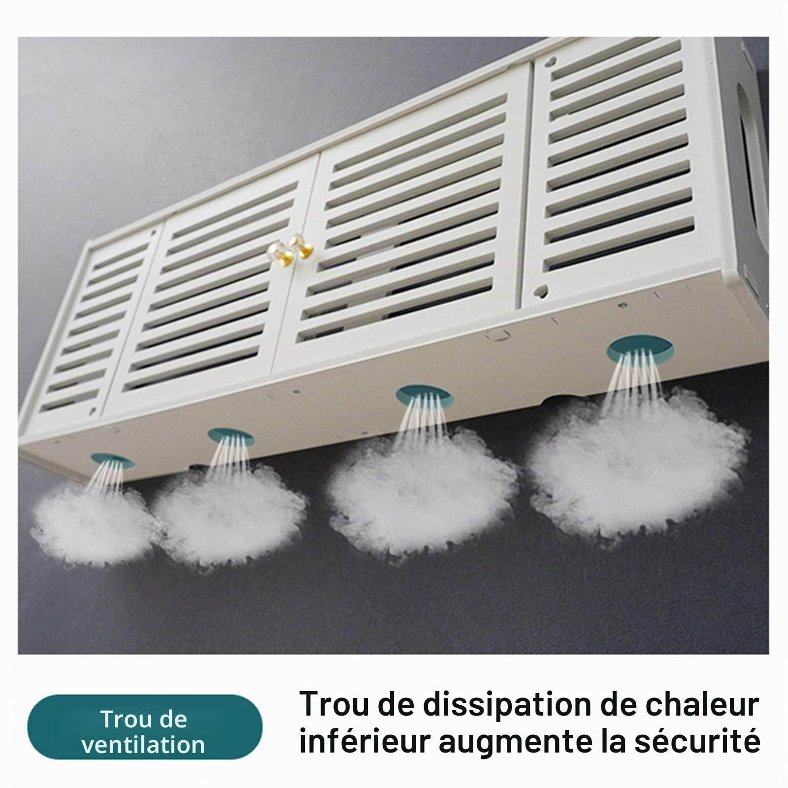 Étagère de Routeur Murales, Blanc Boîte de Rangement pour Routeur WiFi, TV Décodeur Boîte de Rangement Murale, Router Storage Box, Bois-Plastique Facile à Installer D
