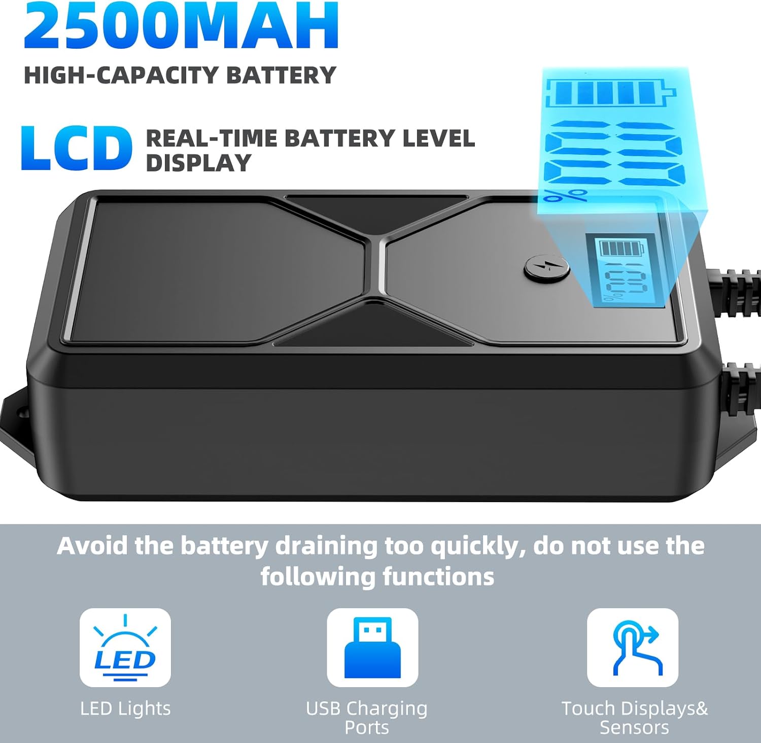 Battery Pack for Reclining Furniture with Charger 2-Pin 2500mAh Recliner Battery Pack Rechargeable for Power Recliner, Reclining Sofa, Couch, Lift Chair, Motion Furniture