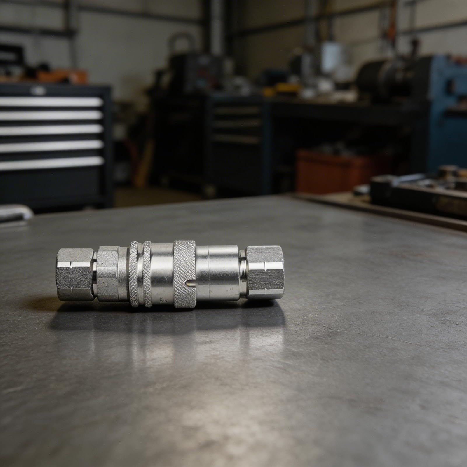 Hydraulikkupplung, flache Oberfläche, ISO 16028, Schnellverbindungs-Set, 2 Sets NPT-Gewindefitting, für Kompaktlader, Traktor, Hochdruck-Kohlenstoffstahladapter (NPT3/8)