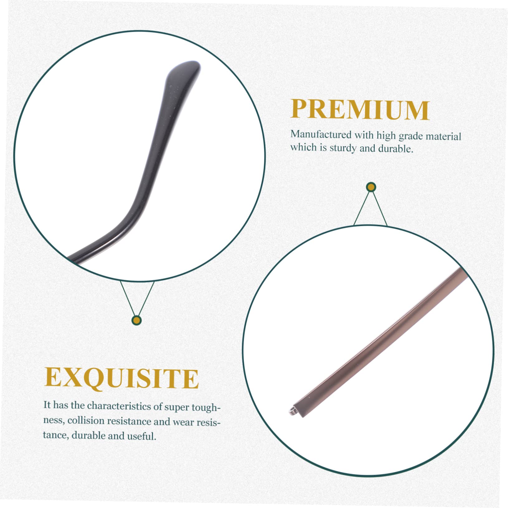 Ipetboom 2 Pairs Replacement Glasses Frame Temple Metal Temple Comfortable and Durable for All of Glasses