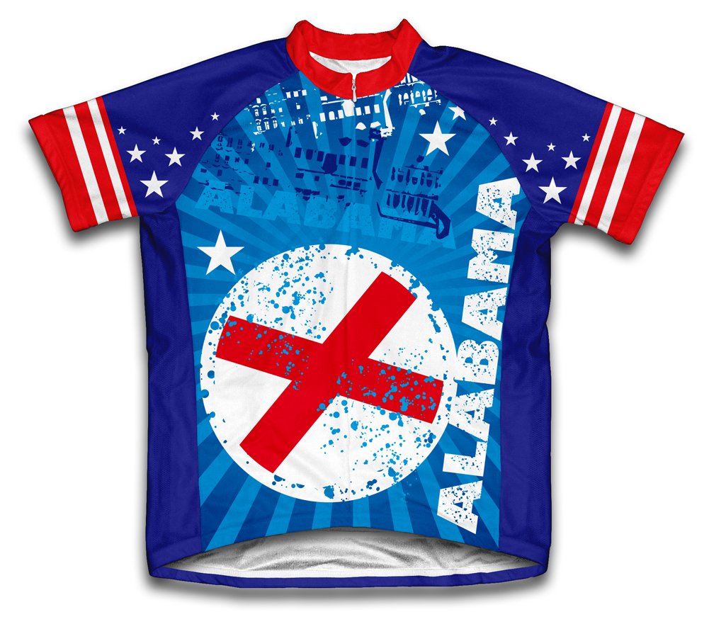 ScudoPro Alabama Short Sleeve Cycling Jersey for Youth - Size M Blue