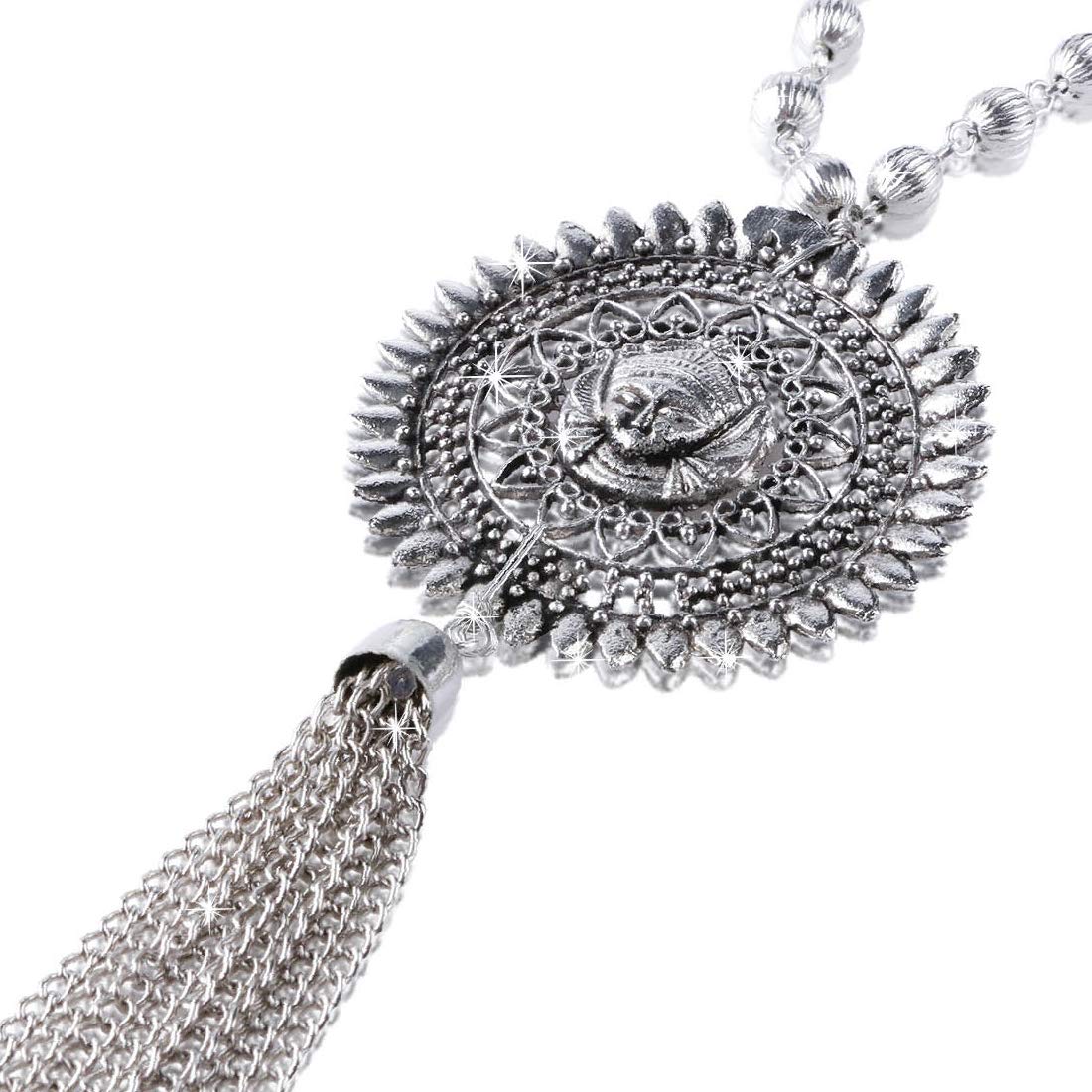 Women's Goddess Durga Ma Pendant Necklace with Earrings & Ring Set