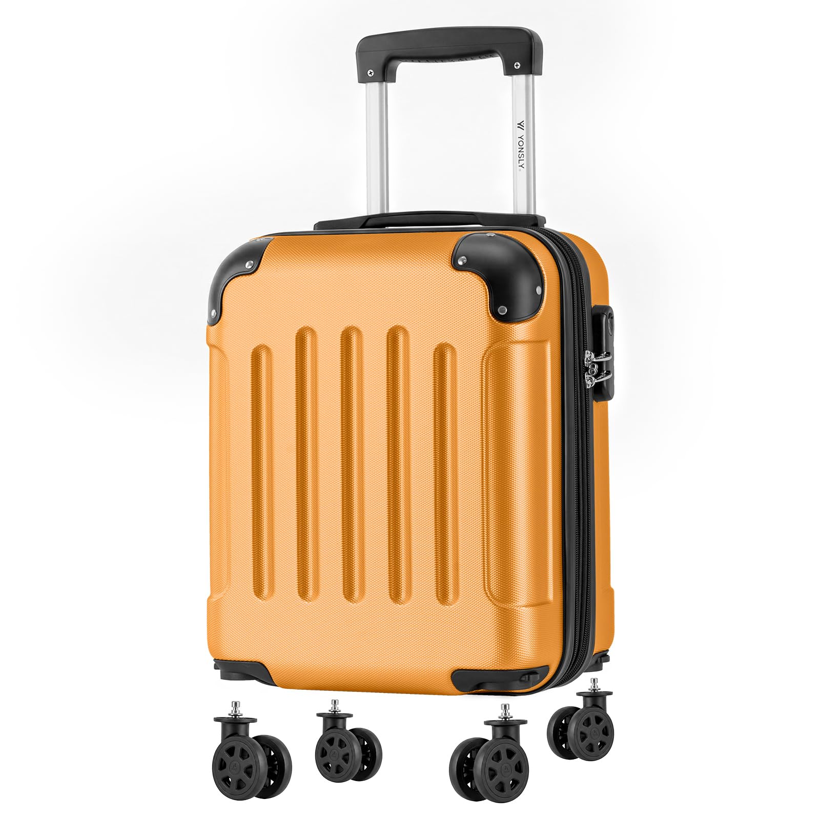 YONSLY Kabinenkoffer Abnehmbare Räder Orange