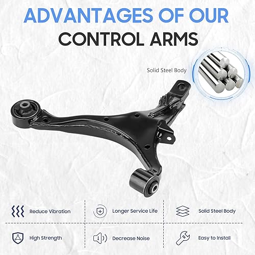 Miniatura 3 de Brazos de control inferiores delanteros izquierdo y derecho con rótulas barra estabilizadora Kit de suspensión para Honda CR-V 2002-2006 (6 piezas)