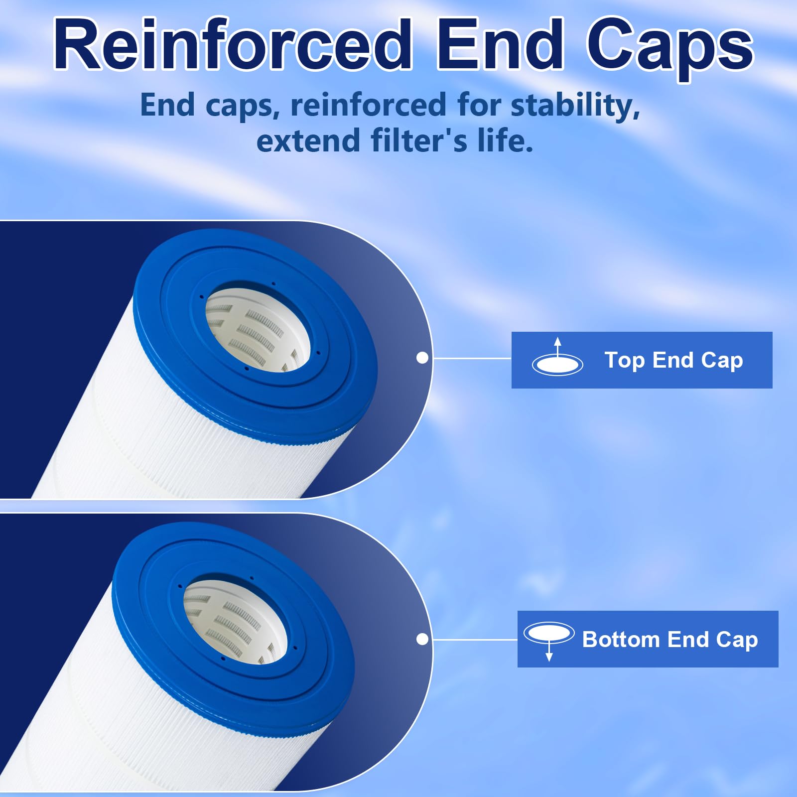 Dropdora Upgrade Pool Filter Compatible with Hayward C900, CX900RE, Pleatco PA90, Unicel C-8409, Filbur FC-1292, Sta-Rite PXC95, Ultral-B6, 90 Sq. Ft. L x OD: 17 3/8