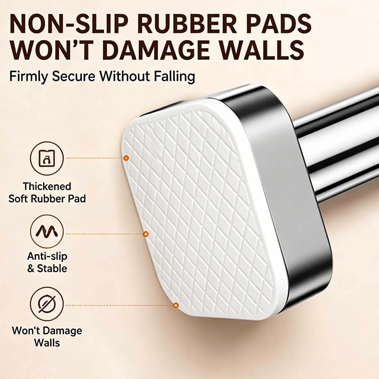 Tringle de Douche Extensible de 35 à 200 Cm, Barre Rideau Sans Perçage pour la Maison, la Salle de Bain et le Dressing, en Acier Inoxydable(Gray,50-80cm/20-31.5in)