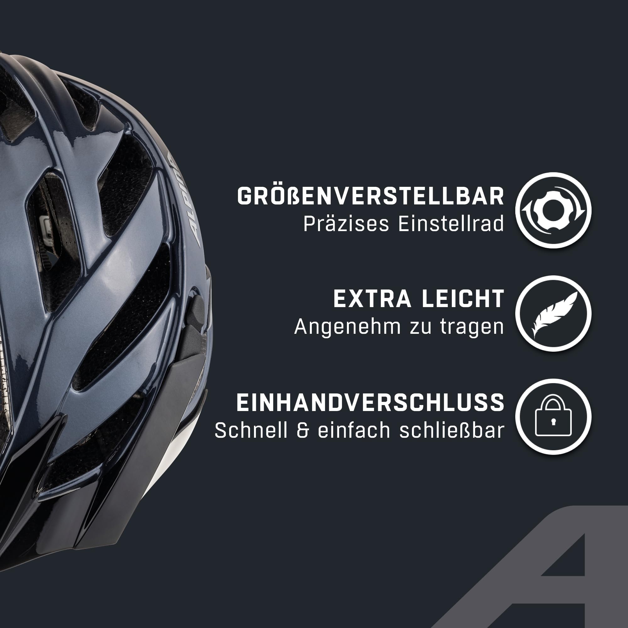 ALPINA PANOMA Classic, Black Gloss, 56-59 cm, Casque de vélo de Tourisme optimalement ventilé avec lumière LED optionnelle pour Adultes
