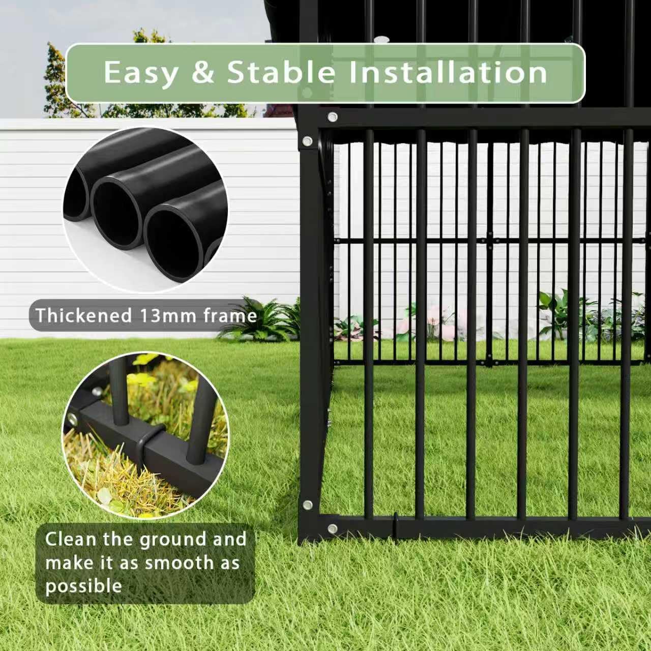 10x20x6 FT Large Outdoor Dog Kennel, Heavy-Duty Metal Dog Cage with Swivel Door and Full-Cover Waterproof Oxford Cloth Enclosure, Weatherproof Shelter for Medium & Large Dogs