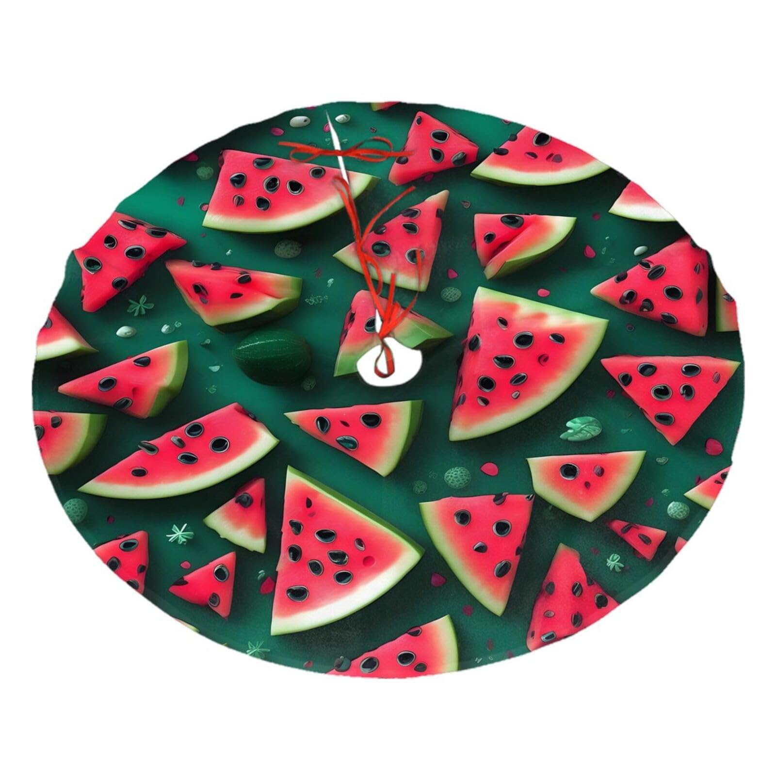 Dream Watermelon Printed Christmas Tree Skirt Christmas Plush Tree Skirt 36 inches (about91 cm) ChristmasIndoor and Outdoor