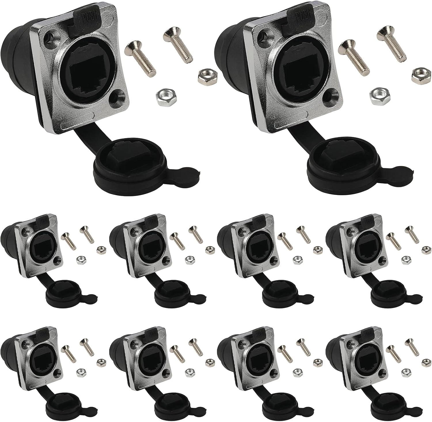 Amazon.com: ANMBEST 10PCS Panel Mounting RJ45 IP65 Waterproof PCB ...