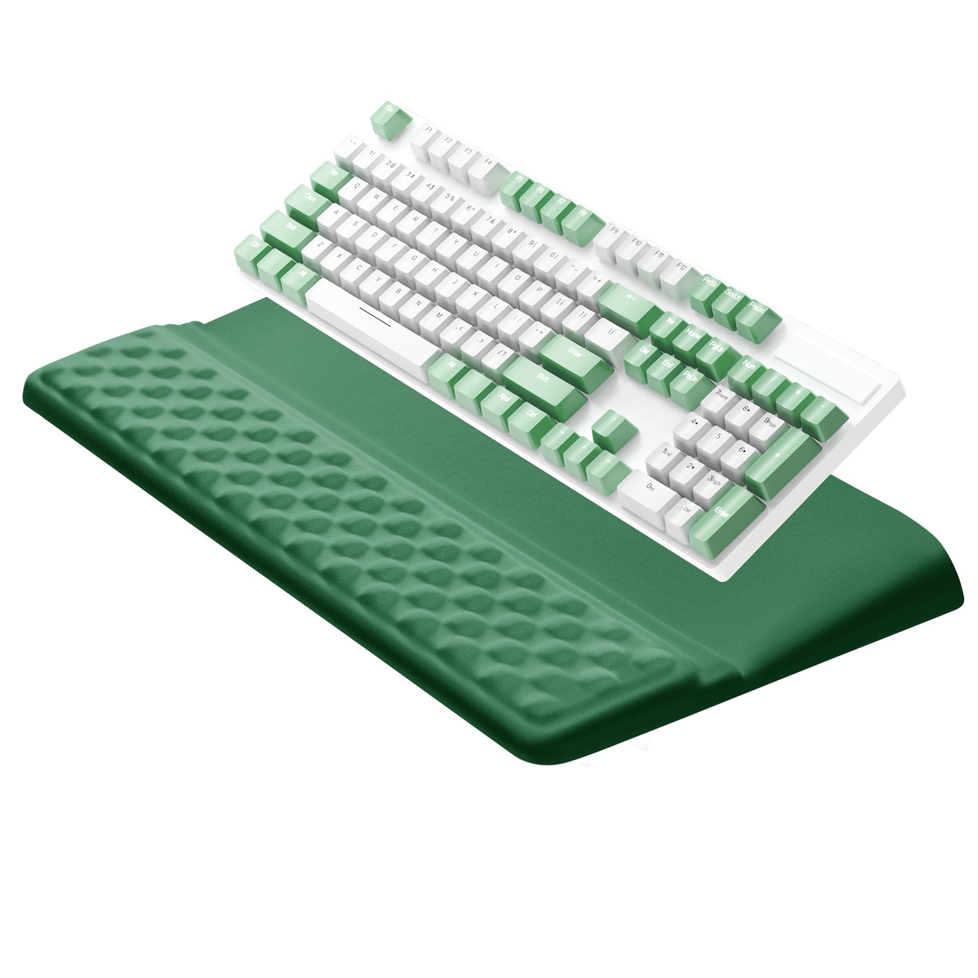 Ospelelf Keyboard Wrist Rest Pad, Comfy Ergonomic Keyboard Stand Riser Holder, Computer Wrist Support Cushion forTyping, Green