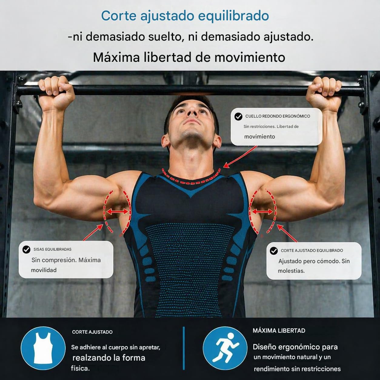 Camiseta de Efecto Vientre Plano – Camiseta de compresión para Hombre, Control Abdominal, Tejido Transpirable de Seda Helada, para Deporte y Uso Diario.