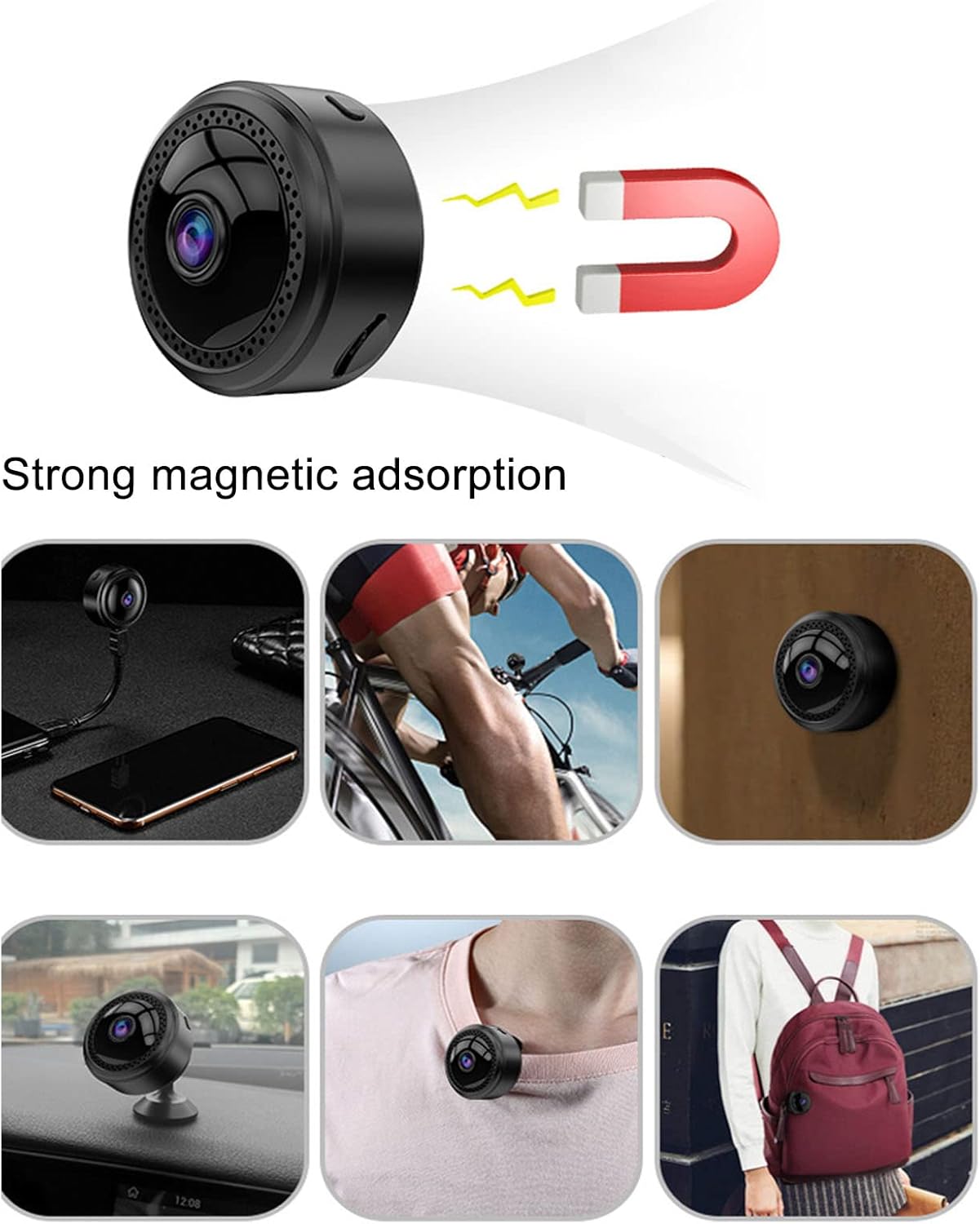 Septpenta Security Camera, 1080P HD Wireless Intelligent 2MP Surveillance Camera, 150° Wide Angle Lens, Abnormal Alarm Night Vision Camera for Monitoring