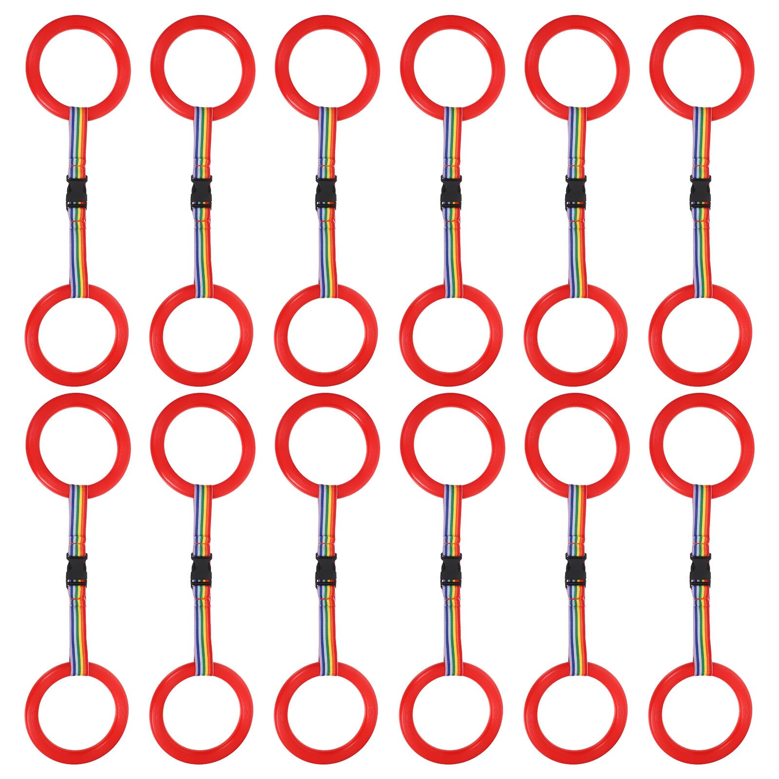 24 Juegos Cuerda de Seguridad Infantil para Anillos Correa de Muñeca Antipérdida Cinta de Paseo y Visible para Guarderías y Actividades al Aire