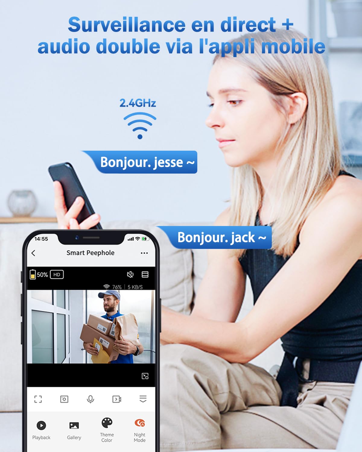 ELRO DV477IP3 Wifi IP Video Deur Intercom - 3 Appartementen - Met 3x 7 Inch Kleurenscherm Color Night Vision Bekijken En Communiceren Via App 788x743
